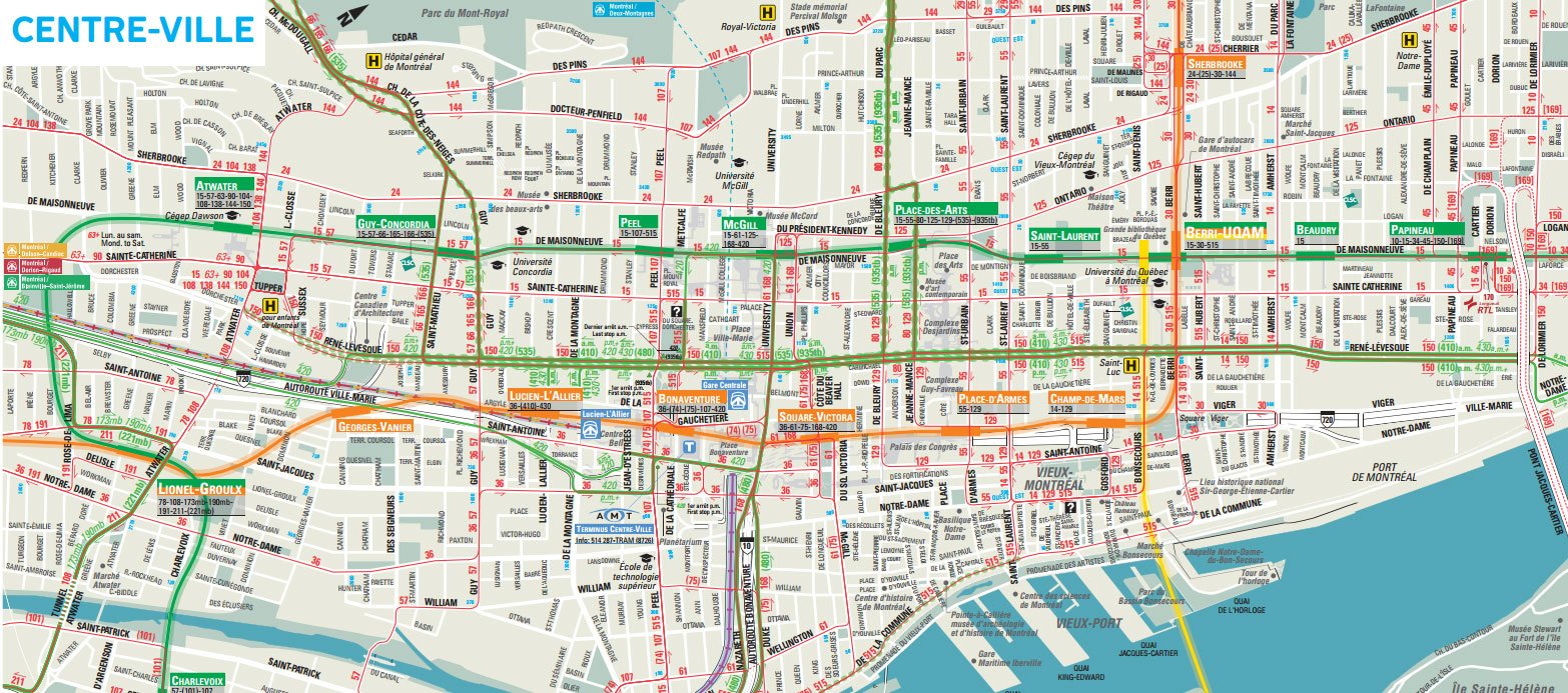 Downtown Montreal Map The Montreal Visitors Guide