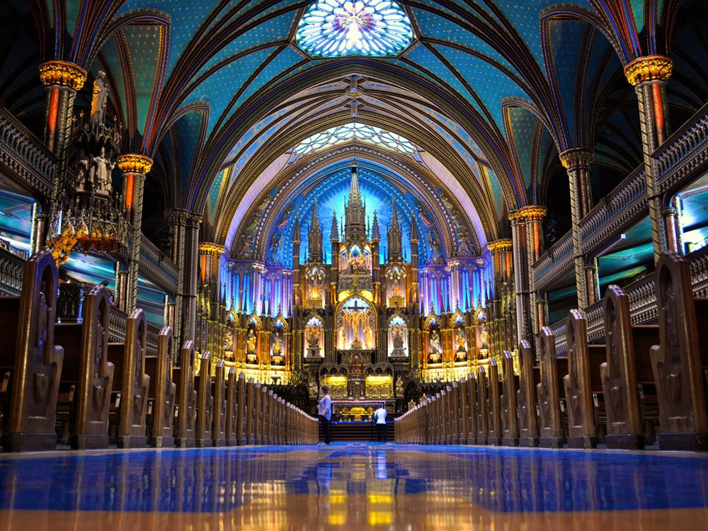 notre dame basilica and then there was light suspension