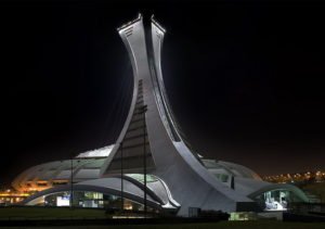 Montreal Olympic Stadium at Night