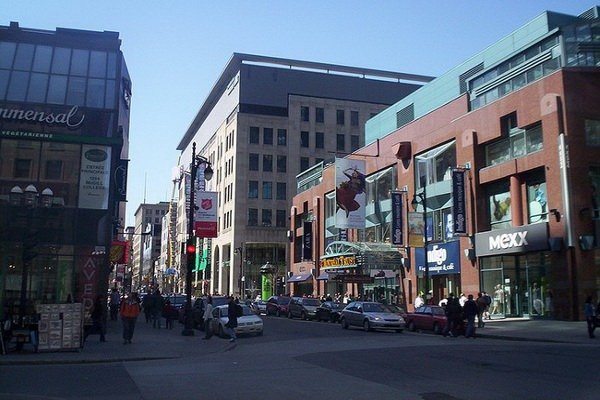 Saint Catherine Street near Place Montreal Trust