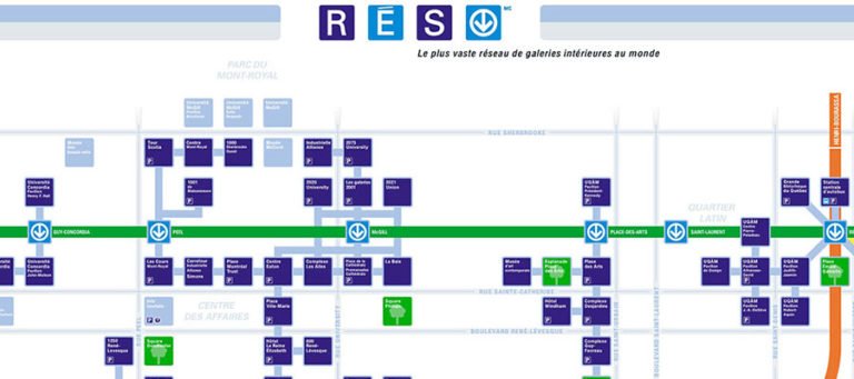 Montreal's RESO Network Map (Underground City Map) - The Montreal ...
